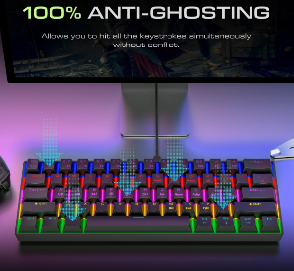 61-Keys Wired Gaming Keyboard